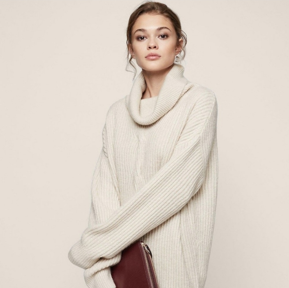 Reiss Monica Oversized Turtleneck Sweater Large